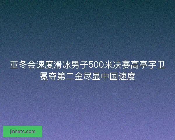 亚冬会速度滑冰男子500米决赛高亭宇卫冕夺第二金尽显中国速度